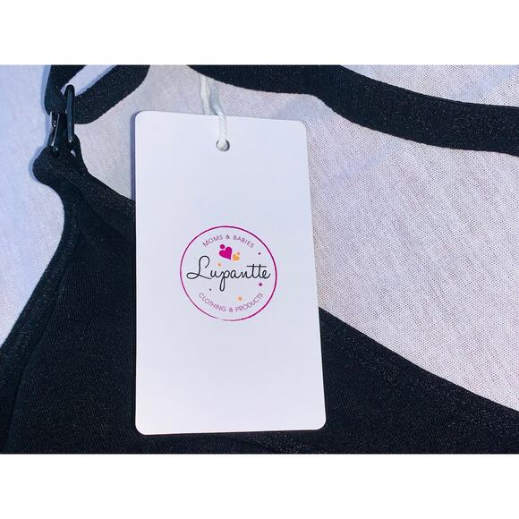 Lupantte Hands Free Pumping Black Bra Sz L With Pads Adjustable Cotton Blend NWT - Picture 9 of 12